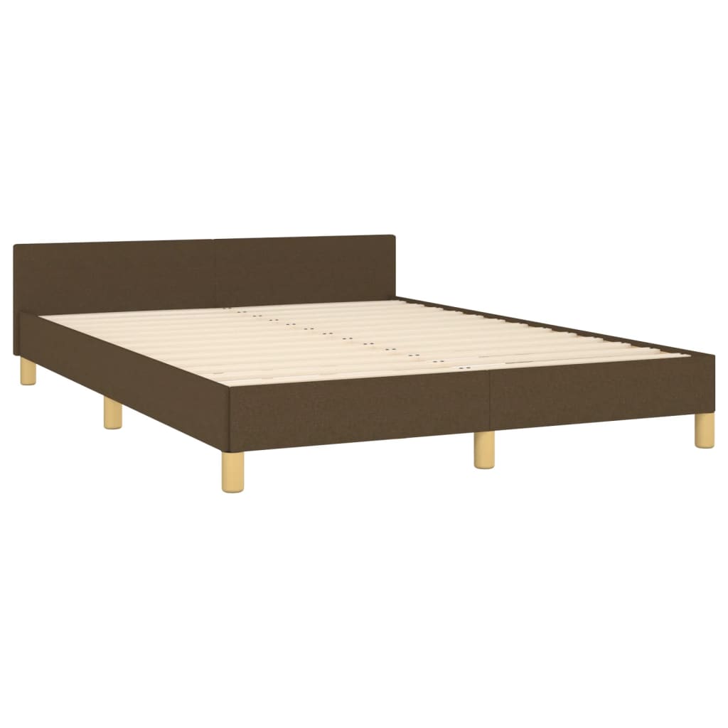 Bedframe met hoofdeinde stof donkerbruin 140x200 cm Bedden & bedframes | Creëer jouw Trendy Thuis | Gratis bezorgd & Retour | Trendy.nl