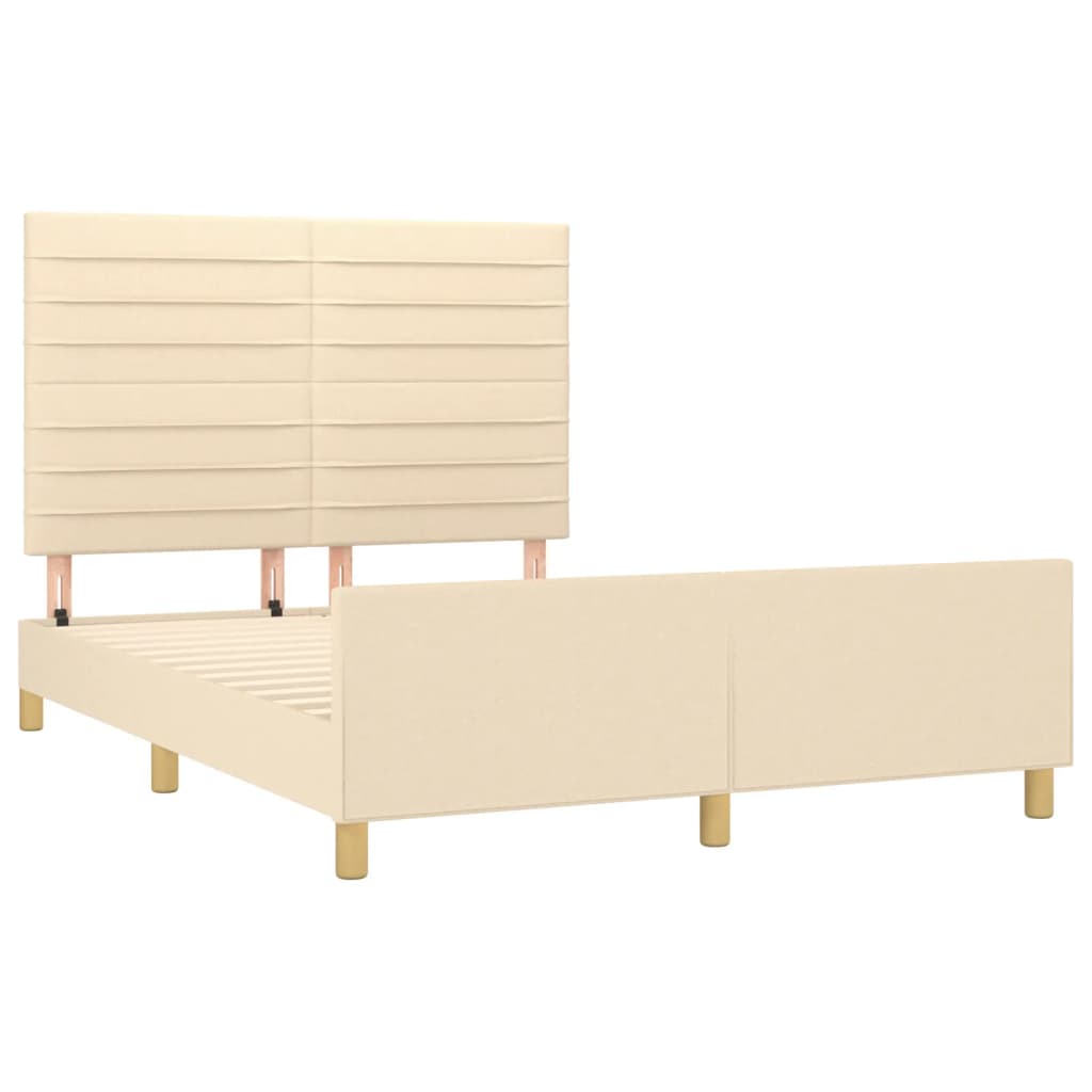 Bedframe met hoofdeinde stof crèmekleurig 140x200 cm Bedden & bedframes | Creëer jouw Trendy Thuis | Gratis bezorgd & Retour | Trendy.nl