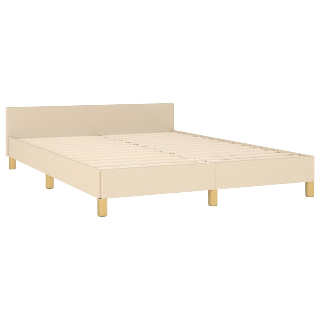 Bedframe met hoofdeinde stof crèmekleurig 140x200 cm Bedden & bedframes | Creëer jouw Trendy Thuis | Gratis bezorgd & Retour | Trendy.nl