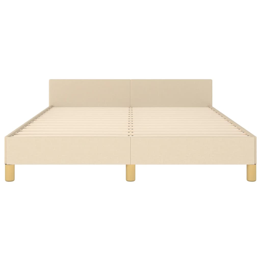 Bedframe met hoofdeinde stof crèmekleurig 140x200 cm Bedden & bedframes | Creëer jouw Trendy Thuis | Gratis bezorgd & Retour | Trendy.nl