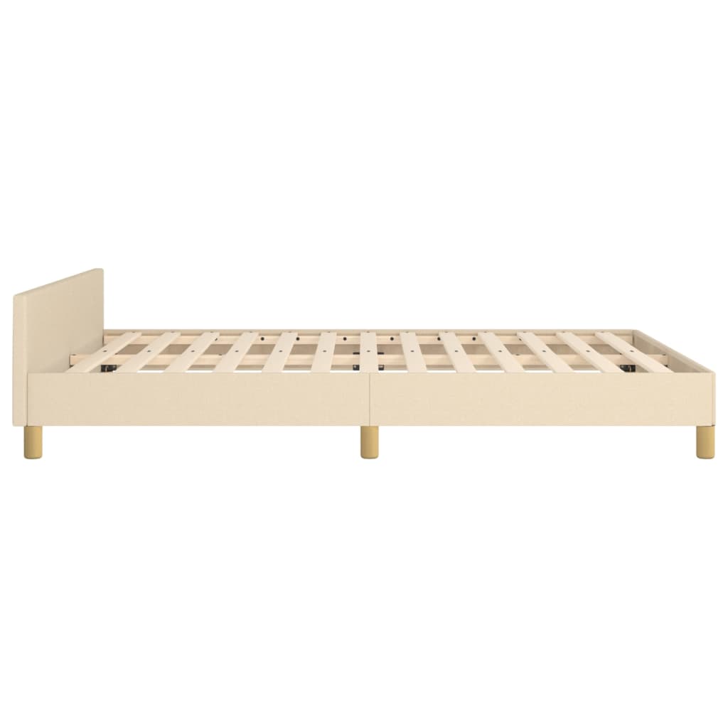 Bedframe met hoofdeinde stof crèmekleurig 140x200 cm Bedden & bedframes | Creëer jouw Trendy Thuis | Gratis bezorgd & Retour | Trendy.nl