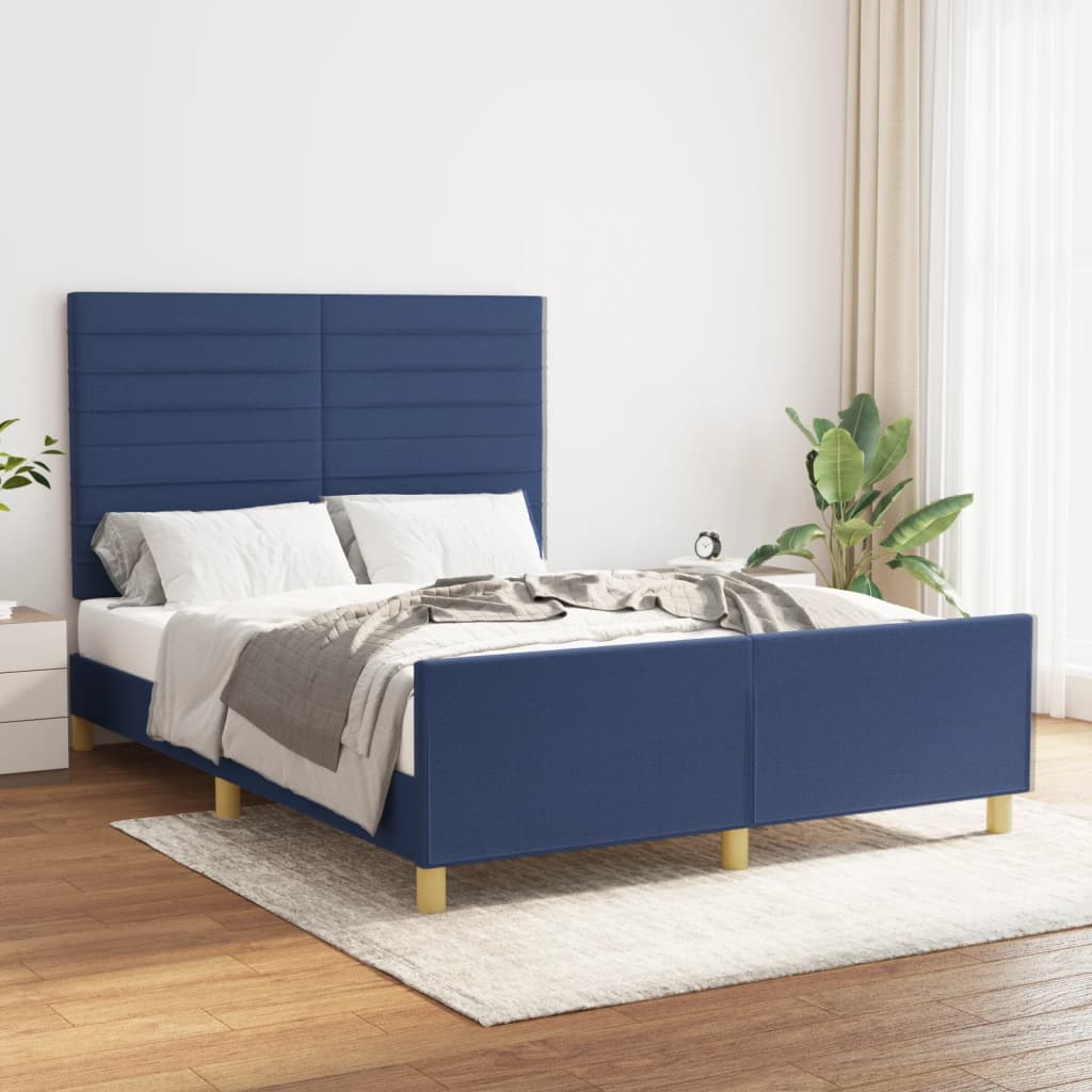 Bedframe zonder matras stof blauw 140x200 cm