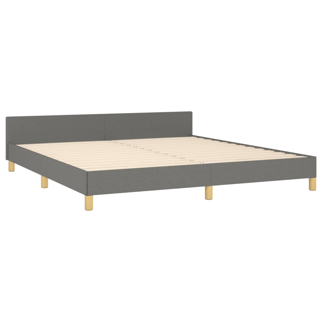 Bedframe met hoofdeinde stof donkergrijs 160x200 cm Bedden & bedframes | Creëer jouw Trendy Thuis | Gratis bezorgd & Retour | Trendy.nl