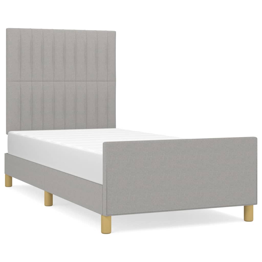 Bedframe met hoofdeinde stof lichtgrijs 100x200 cm Bedden & bedframes | Creëer jouw Trendy Thuis | Gratis bezorgd & Retour | Trendy.nl