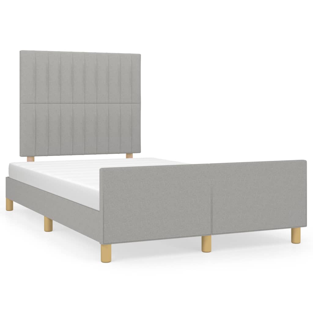 Bedframe met hoofdeinde stof lichtgrijs 120x200 cm Bedden & bedframes | Creëer jouw Trendy Thuis | Gratis bezorgd & Retour | Trendy.nl