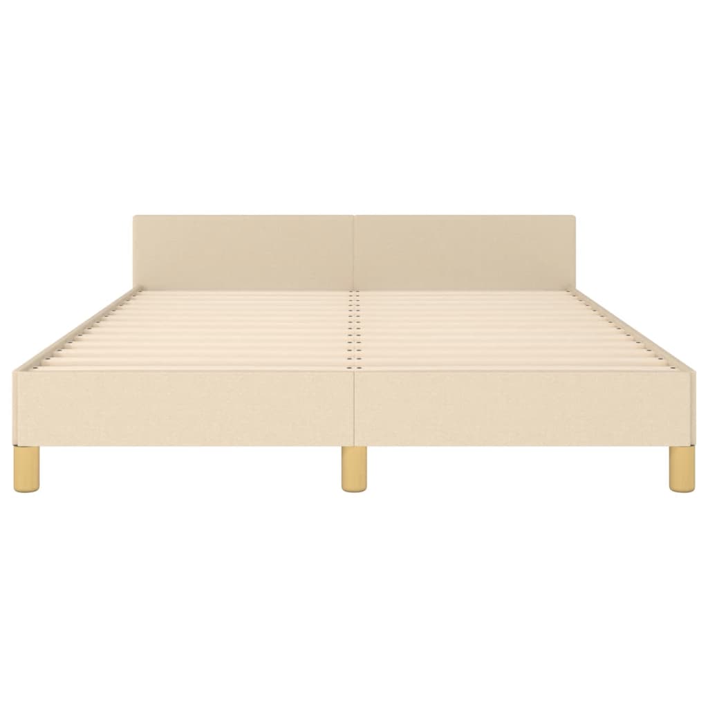 Bedframe zonder matras stof crèmekleurig 140x190 cm