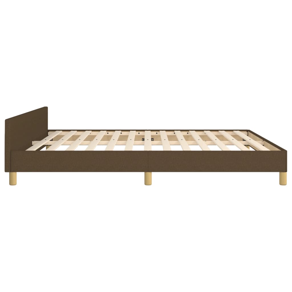 Bedframe met hoofdeinde stof donkerbruin 180x200 cm Bedden & bedframes | Creëer jouw Trendy Thuis | Gratis bezorgd & Retour | Trendy.nl