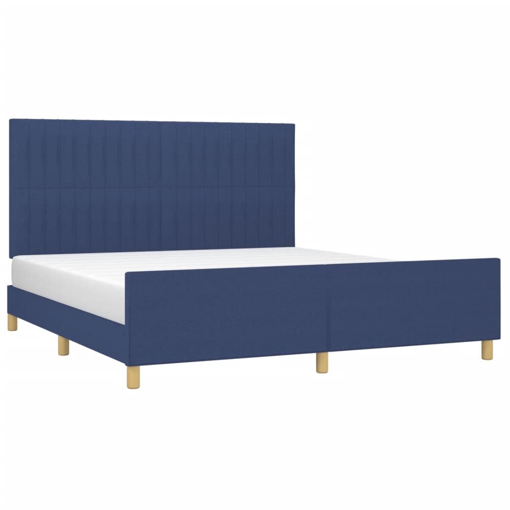 Bedframe met hoofdeinde stof blauw 180x200 cm Bedden & bedframes | Creëer jouw Trendy Thuis | Gratis bezorgd & Retour | Trendy.nl