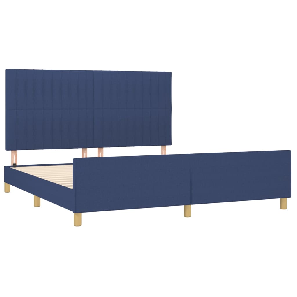 Bedframe met hoofdeinde stof blauw 180x200 cm Bedden & bedframes | Creëer jouw Trendy Thuis | Gratis bezorgd & Retour | Trendy.nl