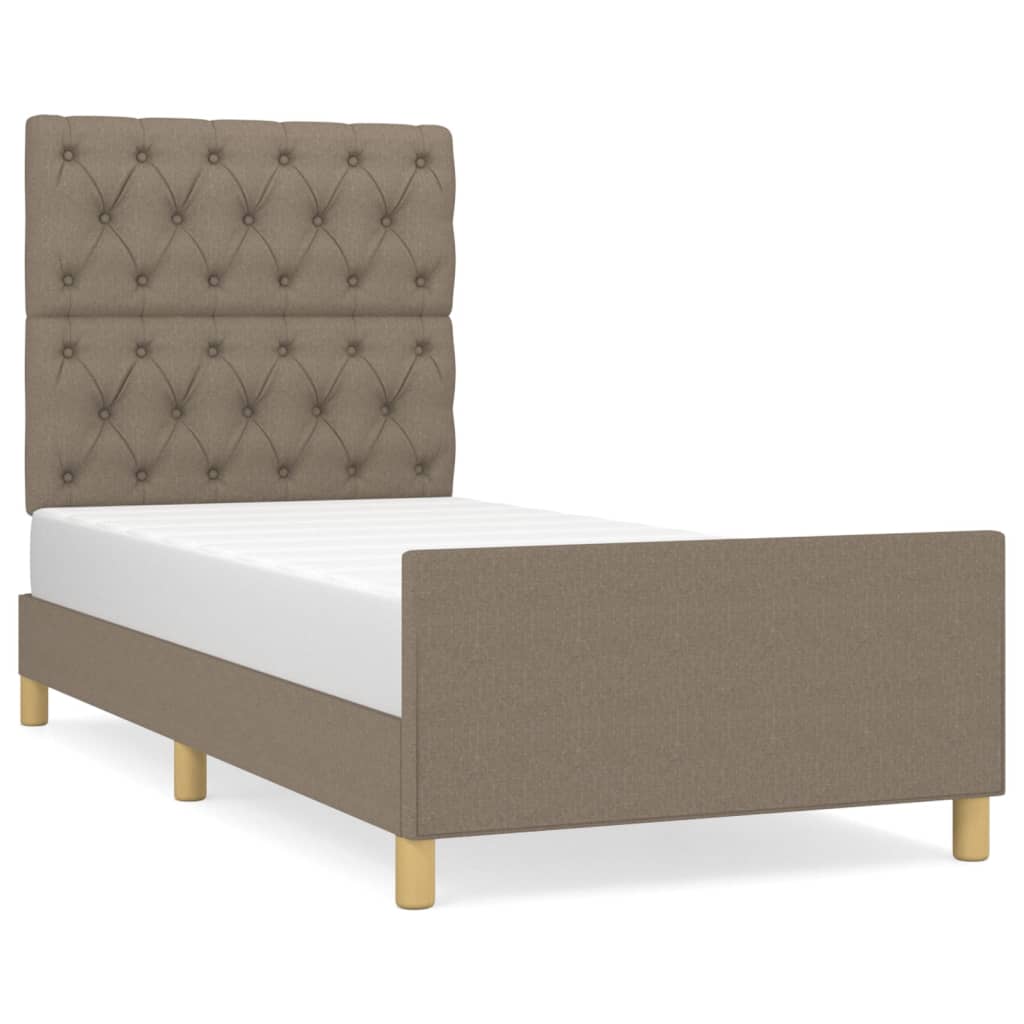 Bedframe met hoofdeinde stof taupe 80x200 cm Bedden & bedframes | Creëer jouw Trendy Thuis | Gratis bezorgd & Retour | Trendy.nl