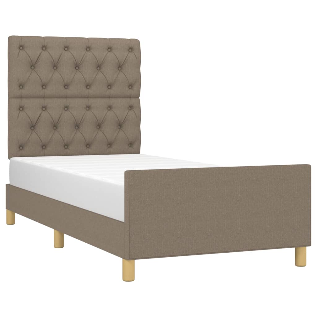 Bedframe met hoofdeinde stof taupe 80x200 cm Bedden & bedframes | Creëer jouw Trendy Thuis | Gratis bezorgd & Retour | Trendy.nl