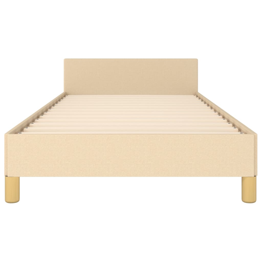 Bedframe met hoofdeinde stof crèmekleurig 90x200 cm Bedden & bedframes | Creëer jouw Trendy Thuis | Gratis bezorgd & Retour | Trendy.nl