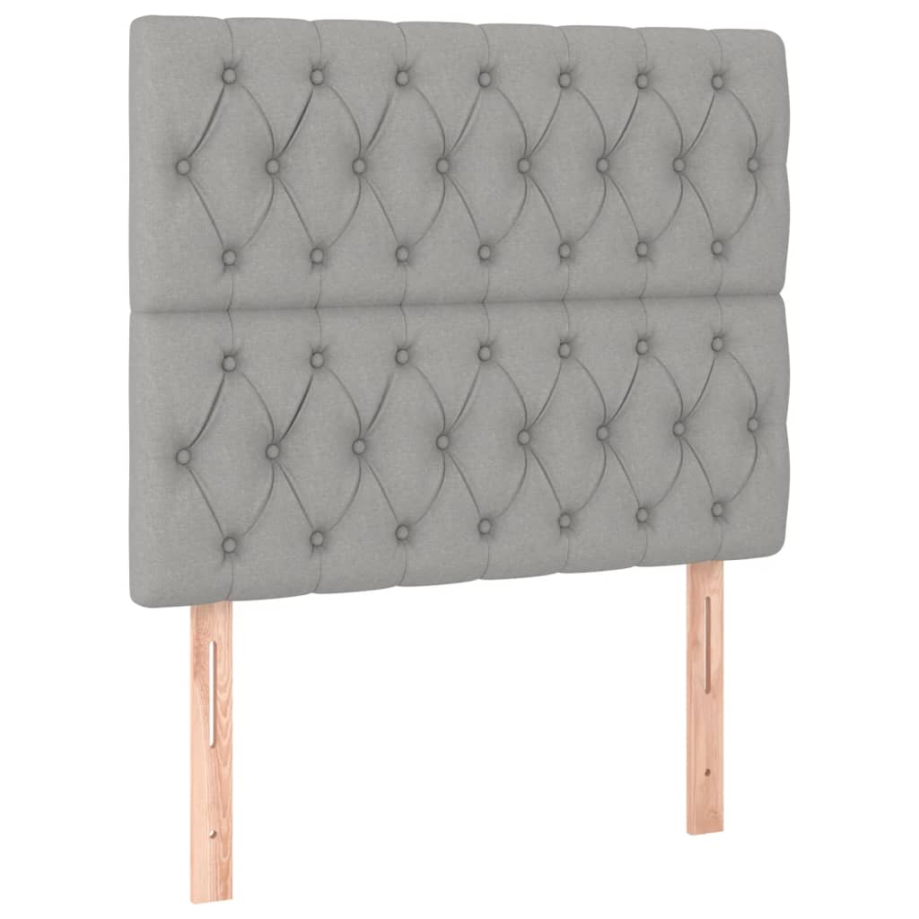 Bedframe met hoofdeinde stof lichtgrijs 100x200 cm Bedden & bedframes | Creëer jouw Trendy Thuis | Gratis bezorgd & Retour | Trendy.nl