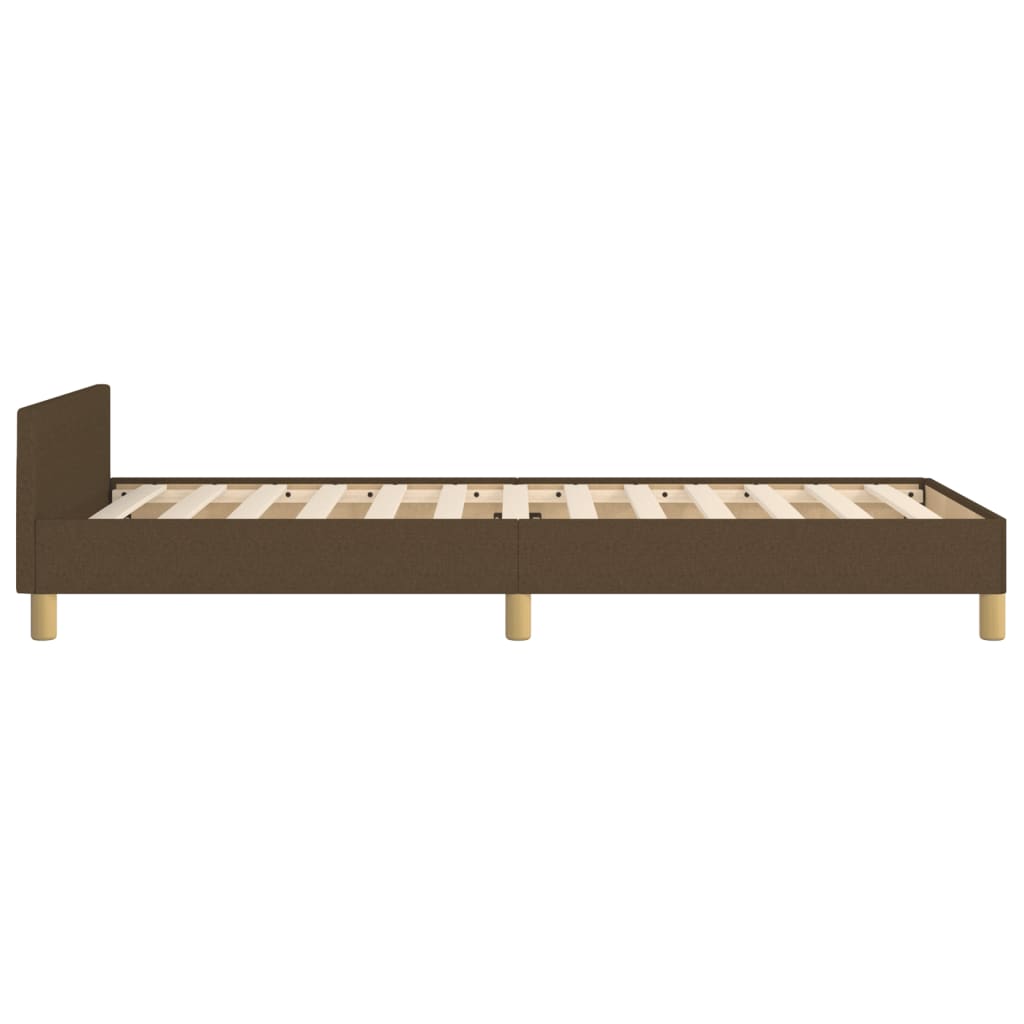 Bedframe met hoofdeinde stof donkerbruin 100x200 cm Bedden & bedframes | Creëer jouw Trendy Thuis | Gratis bezorgd & Retour | Trendy.nl