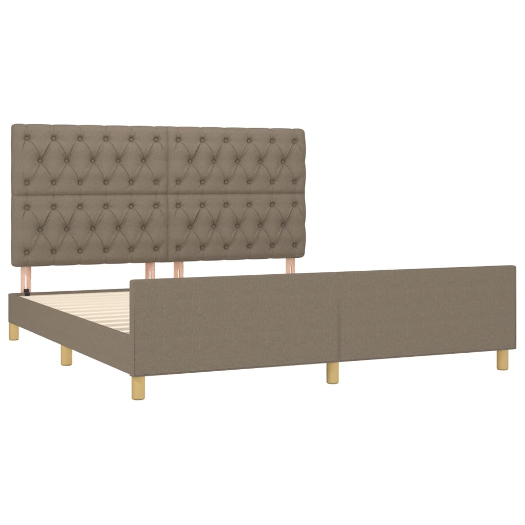 Bedframe met hoofdeinde stof taupe 160x200 cm Bedden & bedframes | Creëer jouw Trendy Thuis | Gratis bezorgd & Retour | Trendy.nl