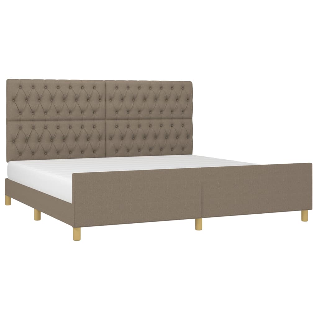 Bedframe met hoofdeinde stof taupe 200x200 cm Bedden & bedframes | Creëer jouw Trendy Thuis | Gratis bezorgd & Retour | Trendy.nl