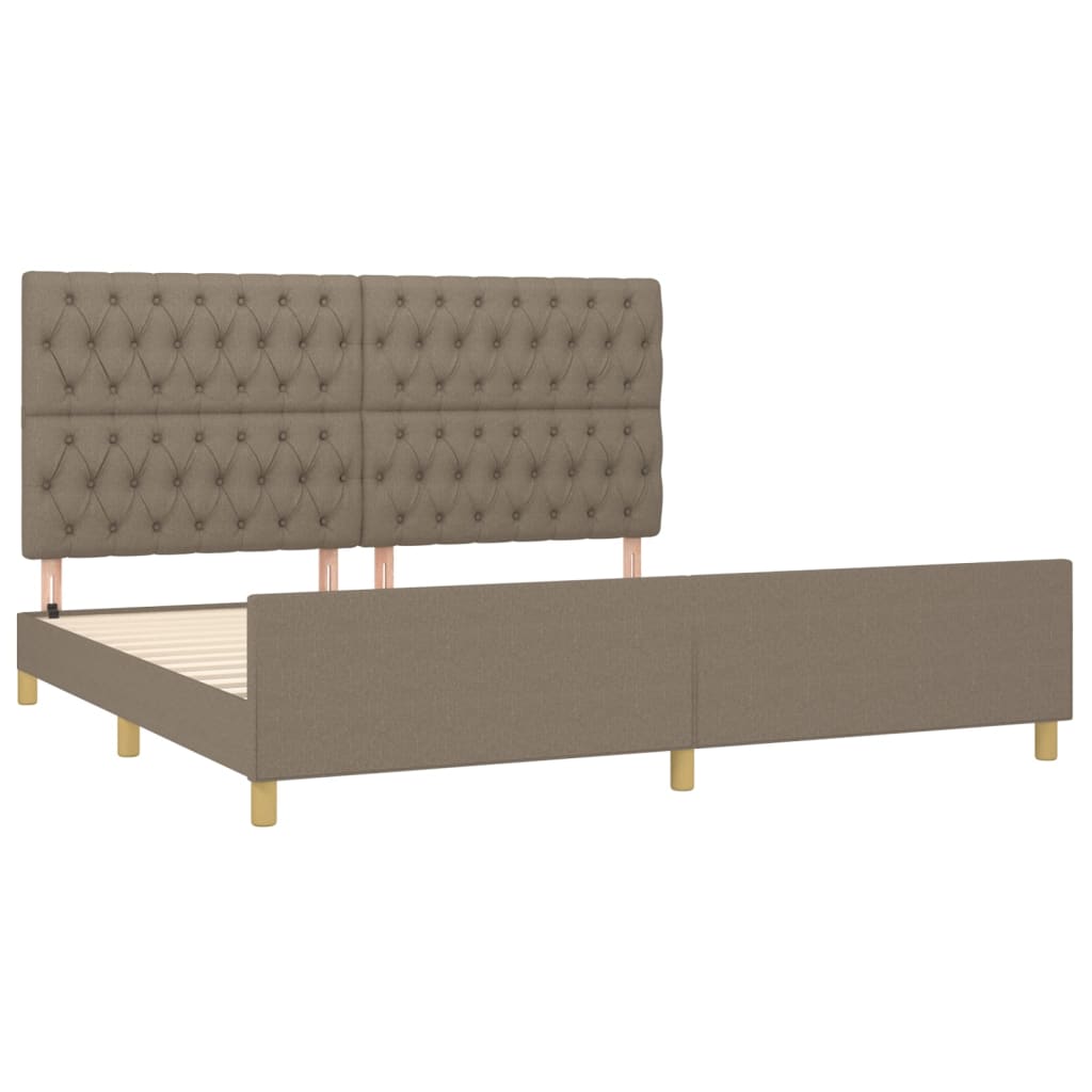 Bedframe met hoofdeinde stof taupe 200x200 cm Bedden & bedframes | Creëer jouw Trendy Thuis | Gratis bezorgd & Retour | Trendy.nl