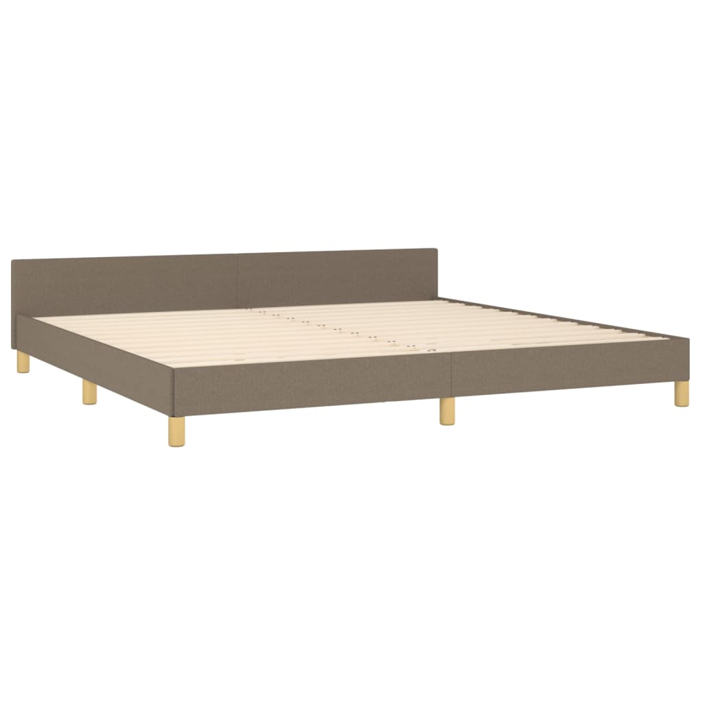 Bedframe met hoofdeinde stof taupe 200x200 cm Bedden & bedframes | Creëer jouw Trendy Thuis | Gratis bezorgd & Retour | Trendy.nl