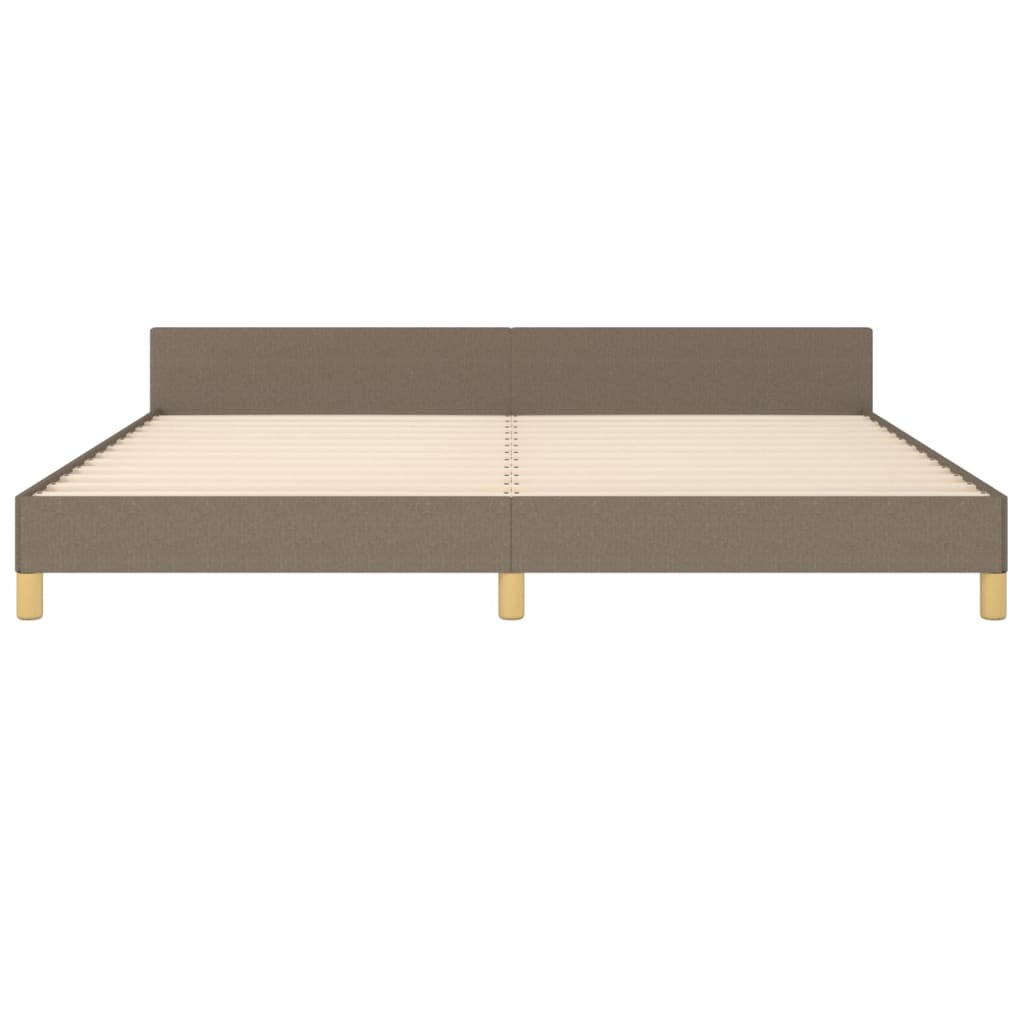 Bedframe met hoofdeinde stof taupe 200x200 cm Bedden & bedframes | Creëer jouw Trendy Thuis | Gratis bezorgd & Retour | Trendy.nl