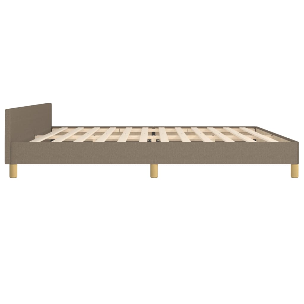 Bedframe met hoofdeinde stof taupe 200x200 cm Bedden & bedframes | Creëer jouw Trendy Thuis | Gratis bezorgd & Retour | Trendy.nl