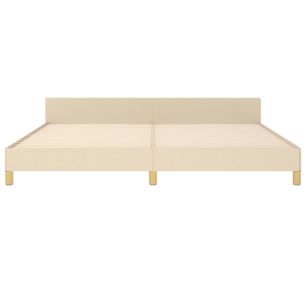 Bedframe met hoofdeinde stof crèmekleurig 200x200 cm Bedden & bedframes | Creëer jouw Trendy Thuis | Gratis bezorgd & Retour | Trendy.nl