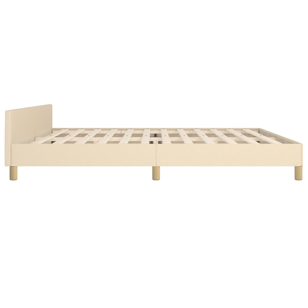 Bedframe met hoofdeinde stof crèmekleurig 200x200 cm Bedden & bedframes | Creëer jouw Trendy Thuis | Gratis bezorgd & Retour | Trendy.nl