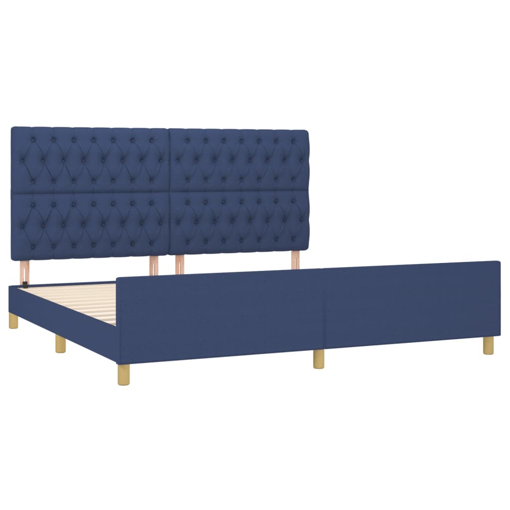 Bedframe met hoofdeinde stof blauw 200x200 cm Bedden & bedframes | Creëer jouw Trendy Thuis | Gratis bezorgd & Retour | Trendy.nl