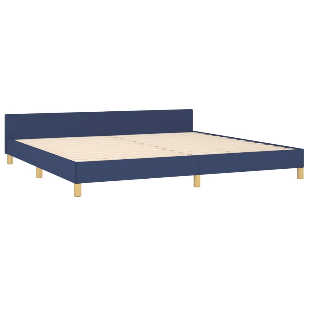 Bedframe met hoofdeinde stof blauw 200x200 cm Bedden & bedframes | Creëer jouw Trendy Thuis | Gratis bezorgd & Retour | Trendy.nl