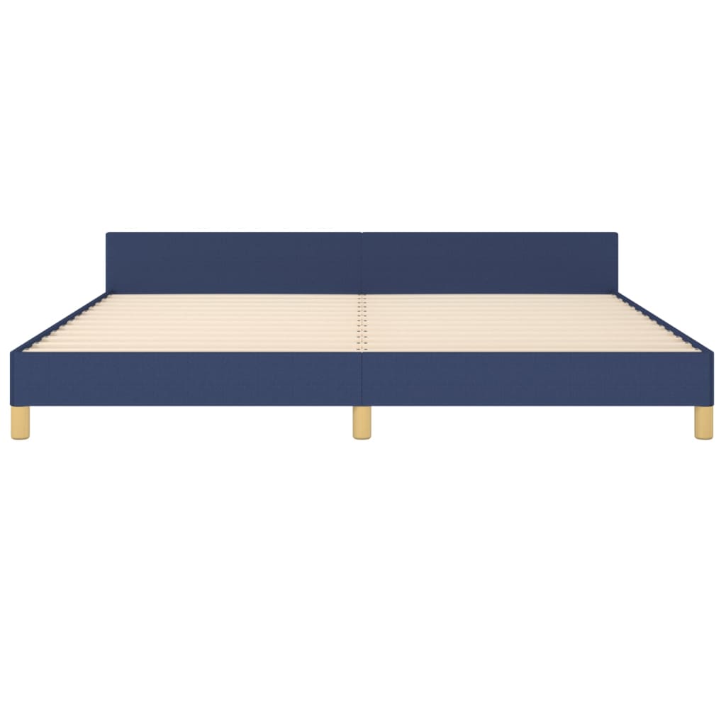 Bedframe met hoofdeinde stof blauw 200x200 cm Bedden & bedframes | Creëer jouw Trendy Thuis | Gratis bezorgd & Retour | Trendy.nl