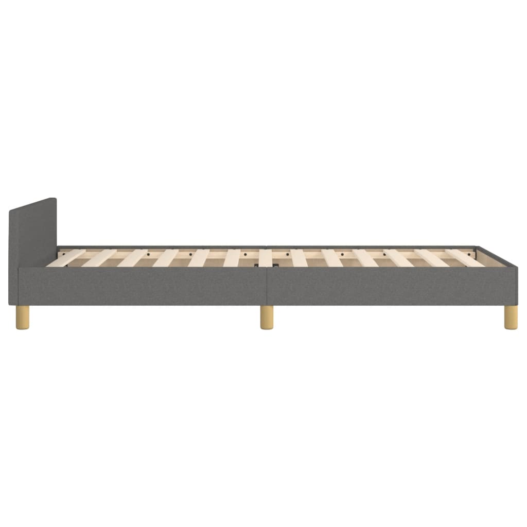 Bedframe met hoofdeinde stof donkergrijs 90x190 cm Bedden & bedframes | Creëer jouw Trendy Thuis | Gratis bezorgd & Retour | Trendy.nl