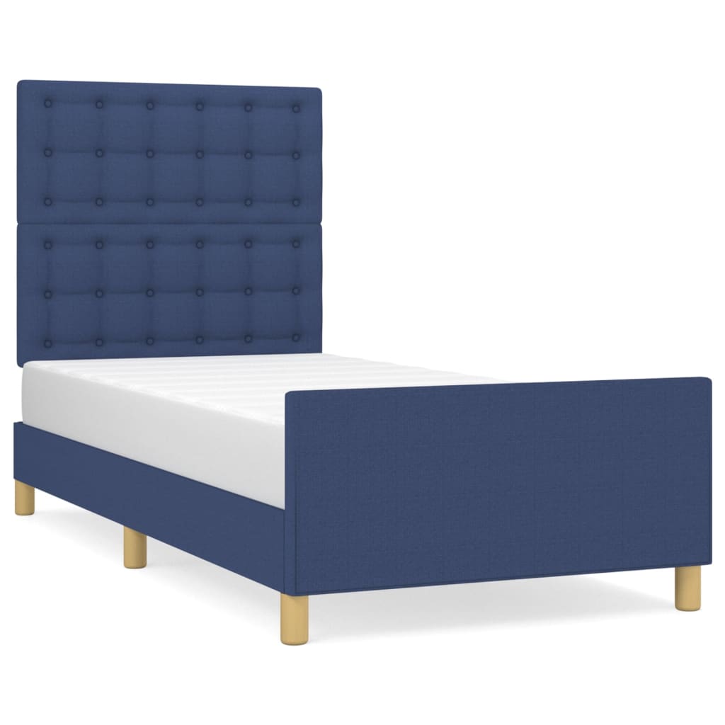 Bedframe met hoofdeinde stof blauw 90x190 cm Bedden & bedframes | Creëer jouw Trendy Thuis | Gratis bezorgd & Retour | Trendy.nl