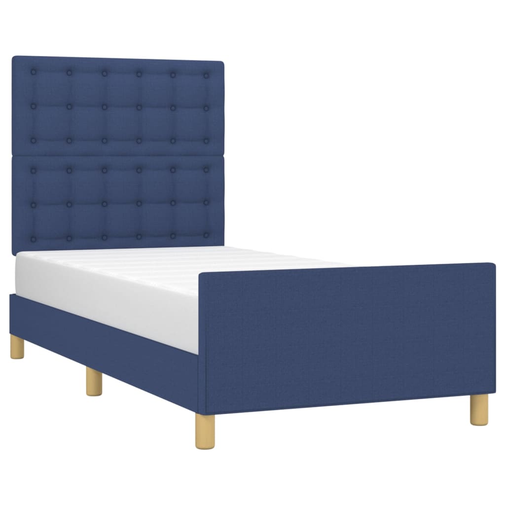 Bedframe met hoofdeinde stof blauw 90x190 cm Bedden & bedframes | Creëer jouw Trendy Thuis | Gratis bezorgd & Retour | Trendy.nl