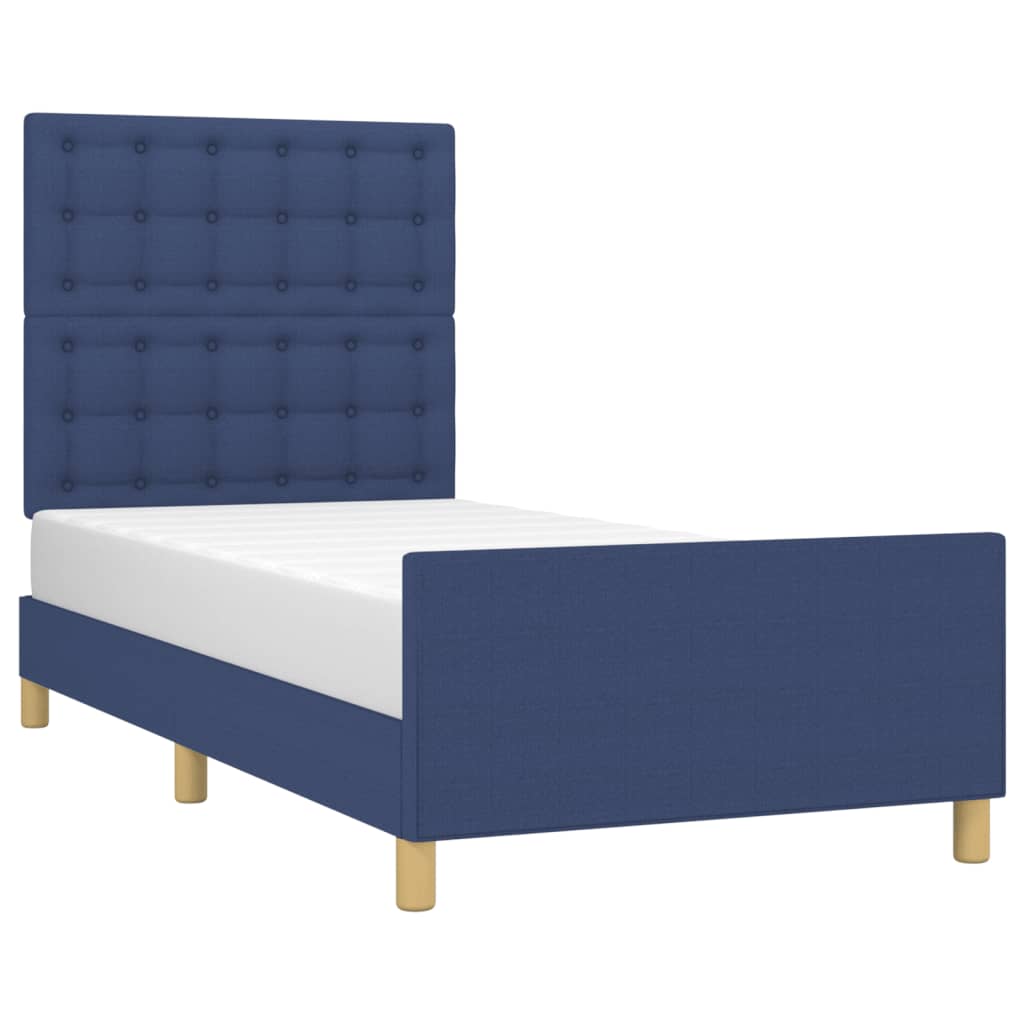 Bedframe met hoofdeinde stof blauw 90x200 cm Bedden & bedframes | Creëer jouw Trendy Thuis | Gratis bezorgd & Retour | Trendy.nl