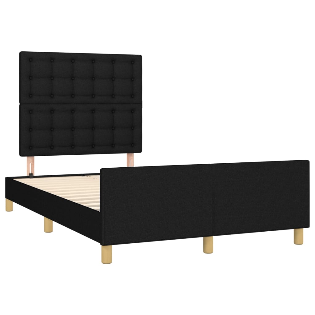 Bedframe met hoofdeinde stof zwart 120x200 cm Bedden & bedframes | Creëer jouw Trendy Thuis | Gratis bezorgd & Retour | Trendy.nl