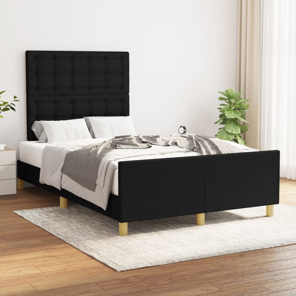 Bedframe met hoofdeinde stof zwart 120x200 cm Bedden & bedframes | Creëer jouw Trendy Thuis | Gratis bezorgd & Retour | Trendy.nl