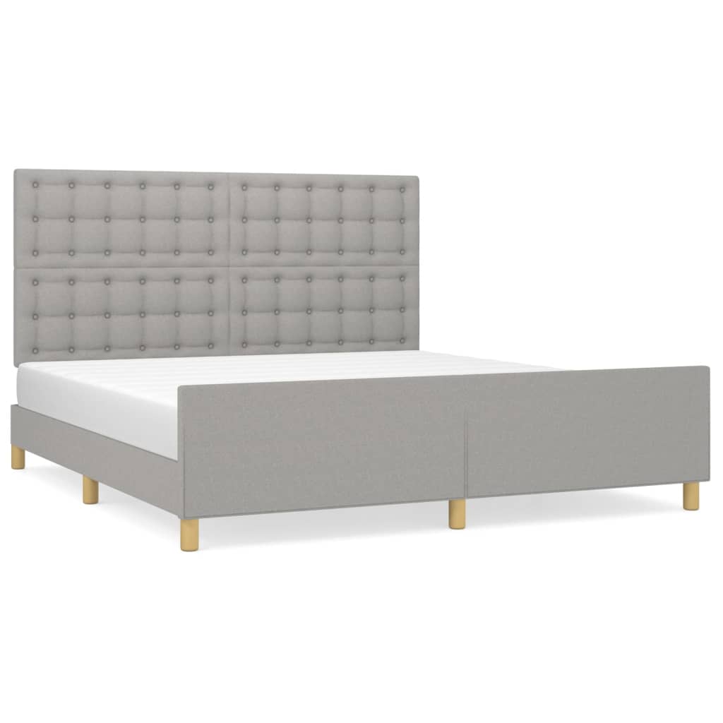 Bedframe met hoofdeinde stof lichtgrijs 180x200 cm Bedden & bedframes | Creëer jouw Trendy Thuis | Gratis bezorgd & Retour | Trendy.nl