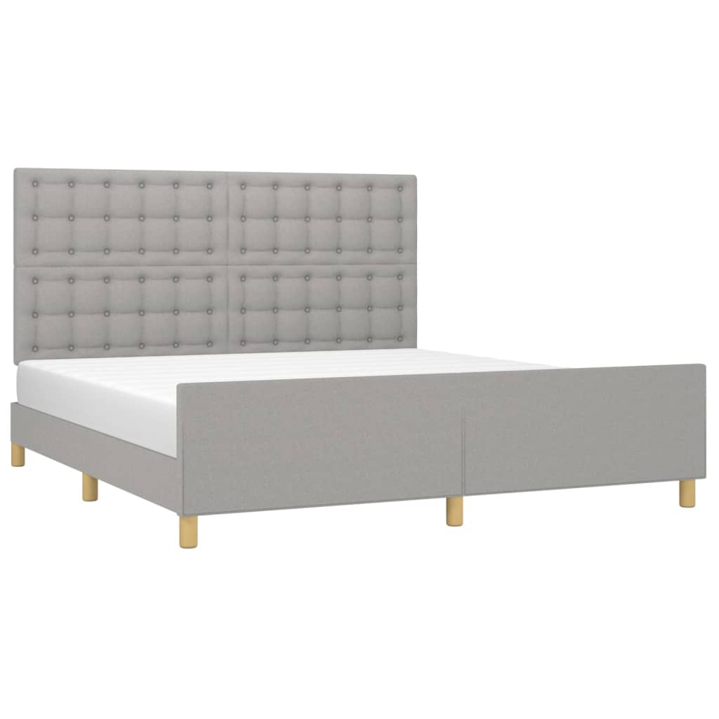 Bedframe met hoofdeinde stof lichtgrijs 180x200 cm Bedden & bedframes | Creëer jouw Trendy Thuis | Gratis bezorgd & Retour | Trendy.nl