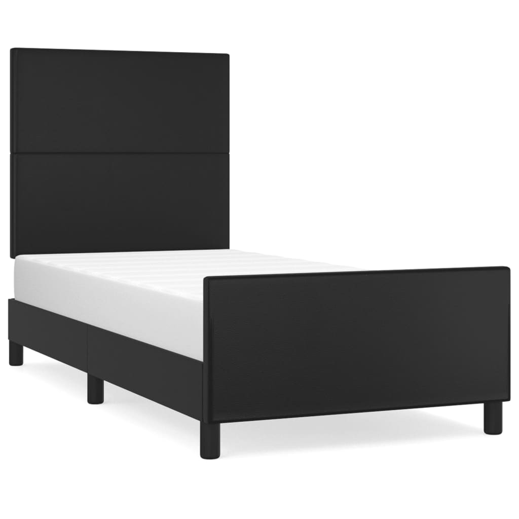 Bedframe met hoofdbord kunstleer zwart 80x200 cm Bedden & bedframes | Creëer jouw Trendy Thuis | Gratis bezorgd & Retour | Trendy.nl