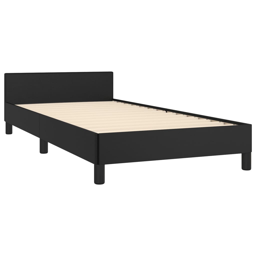 Bedframe met hoofdbord kunstleer zwart 80x200 cm Bedden & bedframes | Creëer jouw Trendy Thuis | Gratis bezorgd & Retour | Trendy.nl