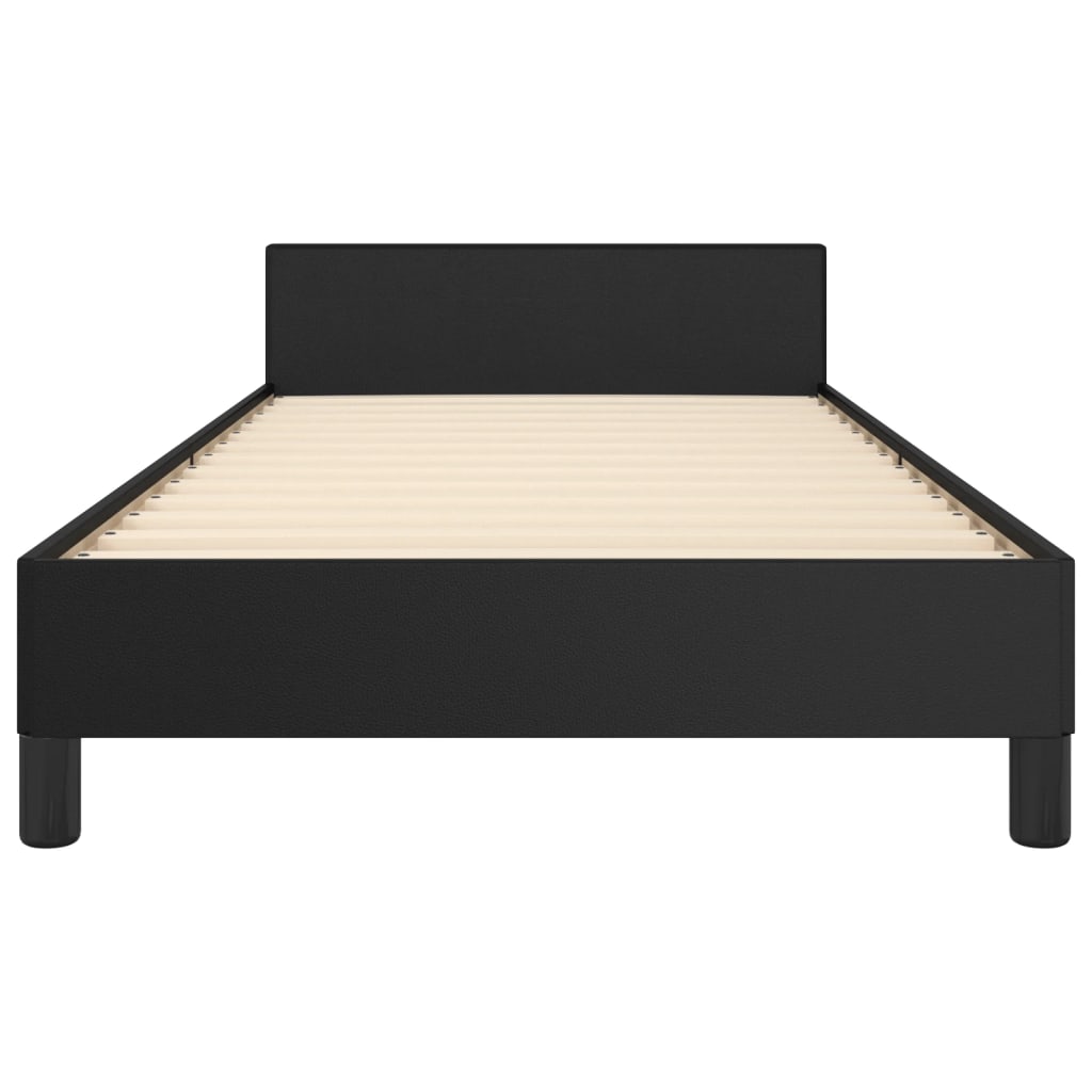 Bedframe met hoofdbord kunstleer zwart 80x200 cm Bedden & bedframes | Creëer jouw Trendy Thuis | Gratis bezorgd & Retour | Trendy.nl