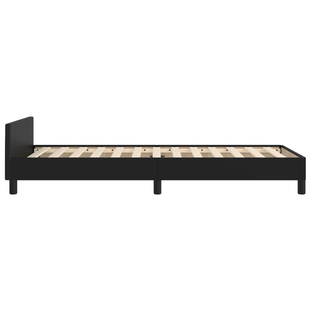 Bedframe met hoofdbord kunstleer zwart 80x200 cm Bedden & bedframes | Creëer jouw Trendy Thuis | Gratis bezorgd & Retour | Trendy.nl