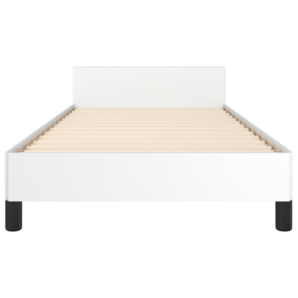 Bedframe met hoofdbord kunstleer wit 90x190 cm Bedden & bedframes | Creëer jouw Trendy Thuis | Gratis bezorgd & Retour | Trendy.nl