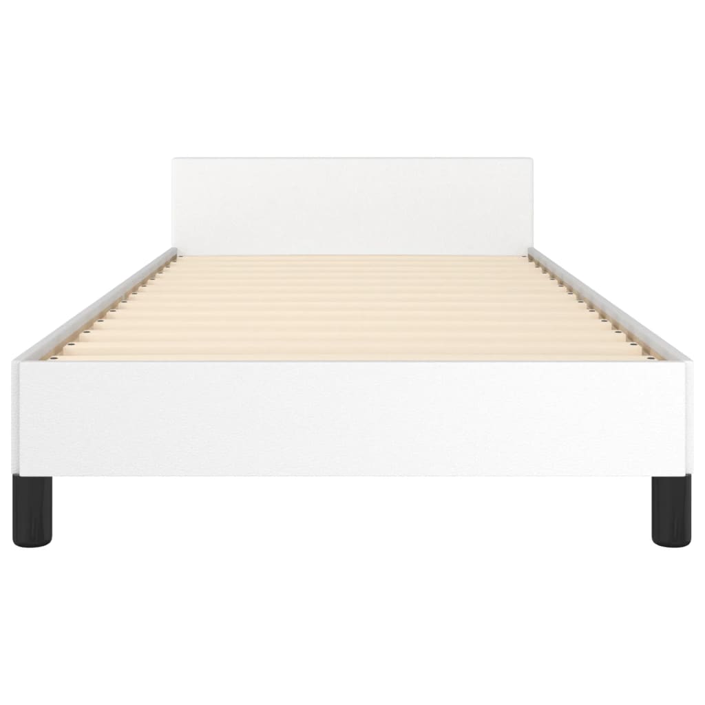 Bedframe met hoofdbord kunstleer wit 90x200 cm Bedden & bedframes | Creëer jouw Trendy Thuis | Gratis bezorgd & Retour | Trendy.nl