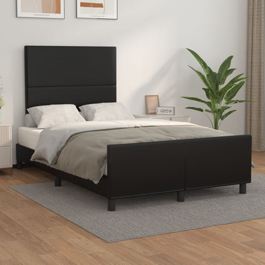 Bedframe met hoofdbord kunstleer zwart 120x200 cm Bedden & bedframes | Creëer jouw Trendy Thuis | Gratis bezorgd & Retour | Trendy.nl