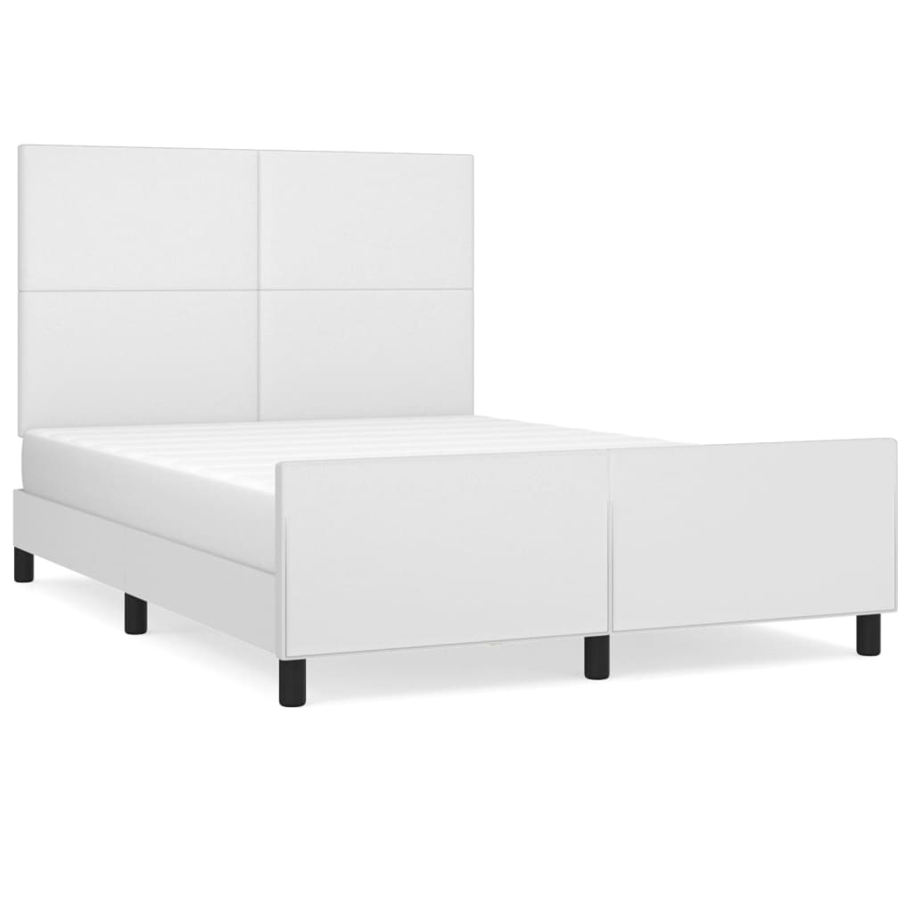 Bedframe met hoofdbord kunstleer wit 140x200 cm Bedden & bedframes | Creëer jouw Trendy Thuis | Gratis bezorgd & Retour | Trendy.nl