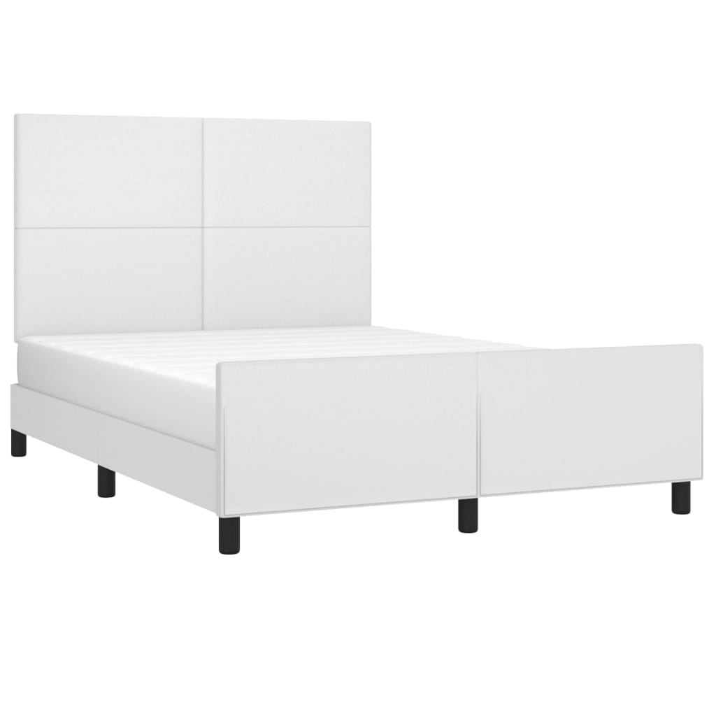 Bedframe met hoofdbord kunstleer wit 140x200 cm Bedden & bedframes | Creëer jouw Trendy Thuis | Gratis bezorgd & Retour | Trendy.nl