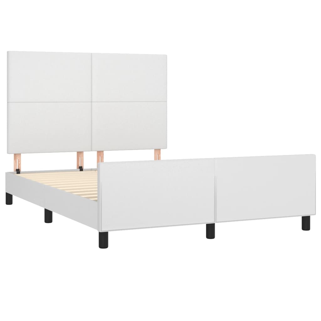 Bedframe met hoofdbord kunstleer wit 140x200 cm Bedden & bedframes | Creëer jouw Trendy Thuis | Gratis bezorgd & Retour | Trendy.nl