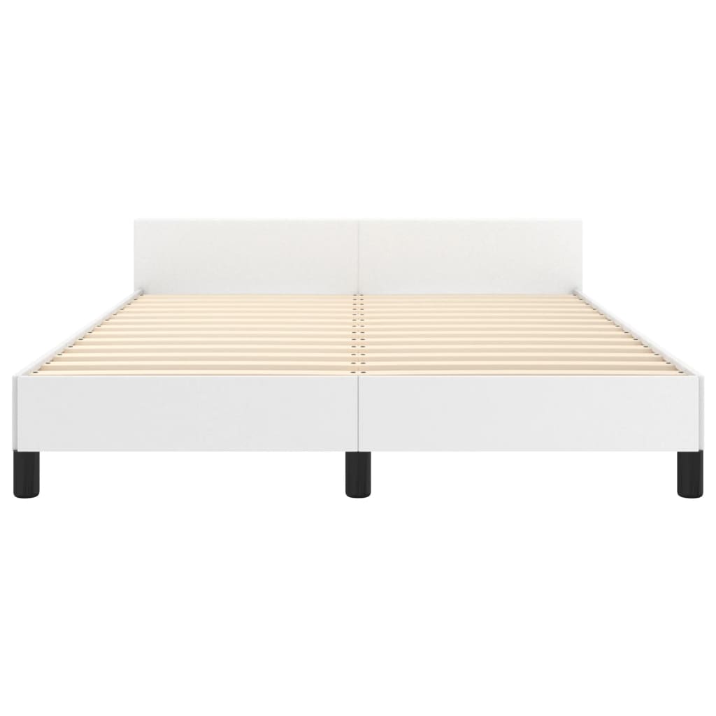 Bedframe met hoofdbord kunstleer wit 140x200 cm Bedden & bedframes | Creëer jouw Trendy Thuis | Gratis bezorgd & Retour | Trendy.nl