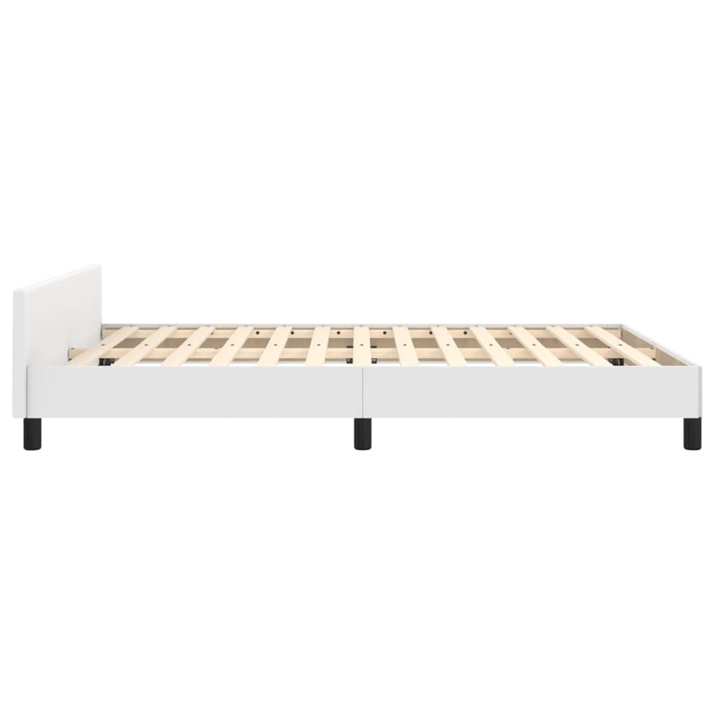 Bedframe met hoofdbord kunstleer wit 140x200 cm Bedden & bedframes | Creëer jouw Trendy Thuis | Gratis bezorgd & Retour | Trendy.nl