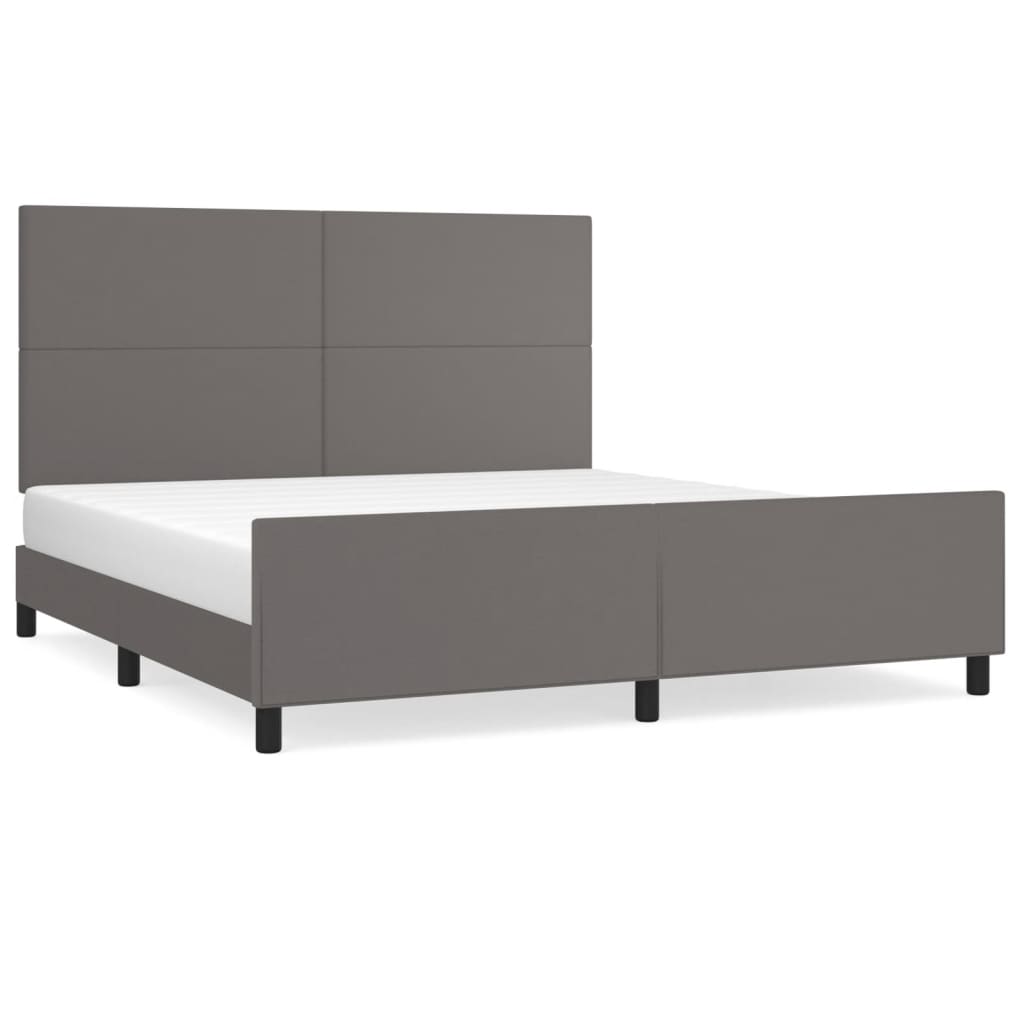 Bedframe met hoofdbord kunstleer grijs 180x200 cm Bedden & bedframes | Creëer jouw Trendy Thuis | Gratis bezorgd & Retour | Trendy.nl